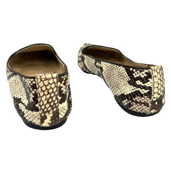Mercanti Fiorentini Italian Leather Snake Skin Loafer Flats - Picture 3 of 9